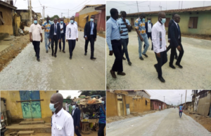 Bitumage des voiries de Grand-Bassam Le Maire visite les chantiers