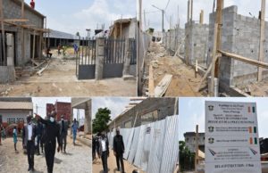 Mairie de Marcory: visite des chantiers en construction par le maire